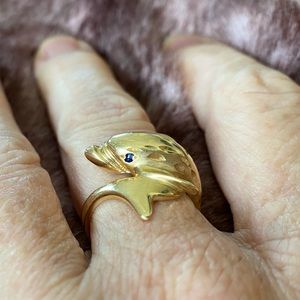 Adorable 14K Gold Dolphin Ring - Sz. 6!